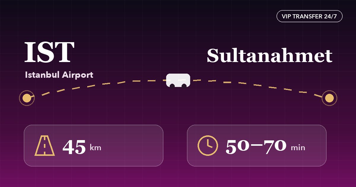 Distance and time from Istanbul Airport to Sultanahmet